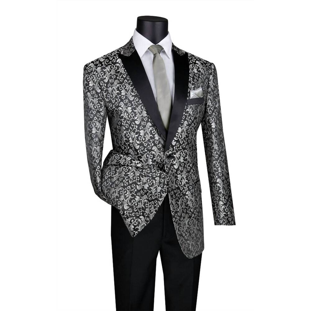 NEW VINCI PHILOSOPHY men's single breasted sport coat blazer in siliver